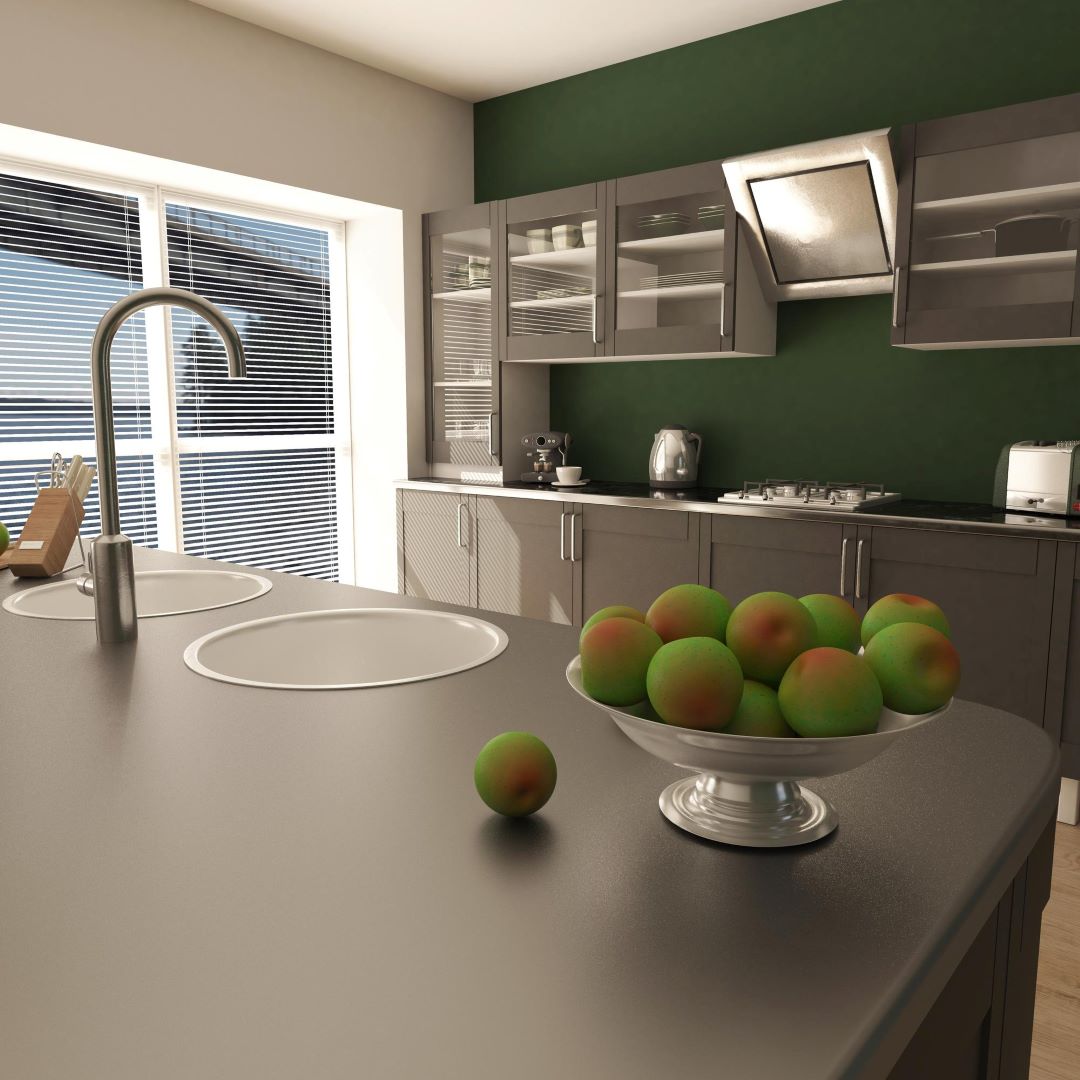 render 3d contemporary kitchen